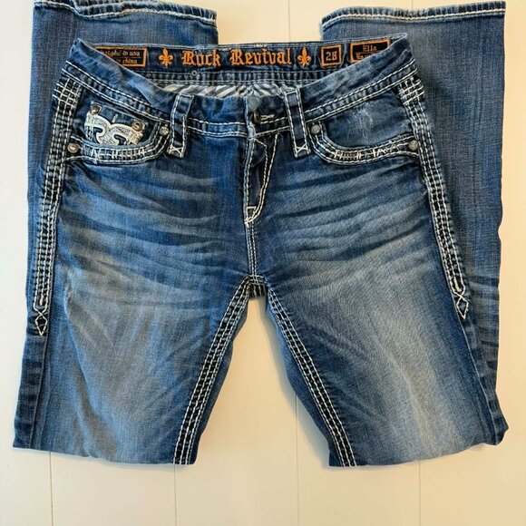 Rock Revival Ella Easy Boot Jeans | Size 28 | 29” Inseam | Heavy Stitch Bootcut - Picture 5 of 9